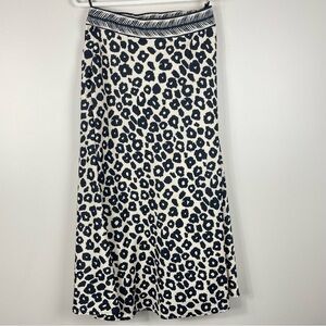 Gretchen Scott Designs Black and White Leopard Midi Skirt